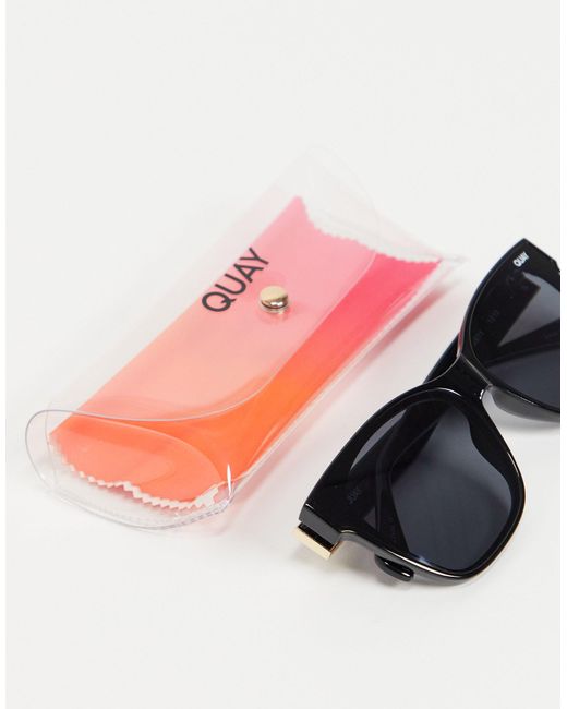 Quay Quay After Party Womens Square Sunglasses in Black | Lyst display picture 1