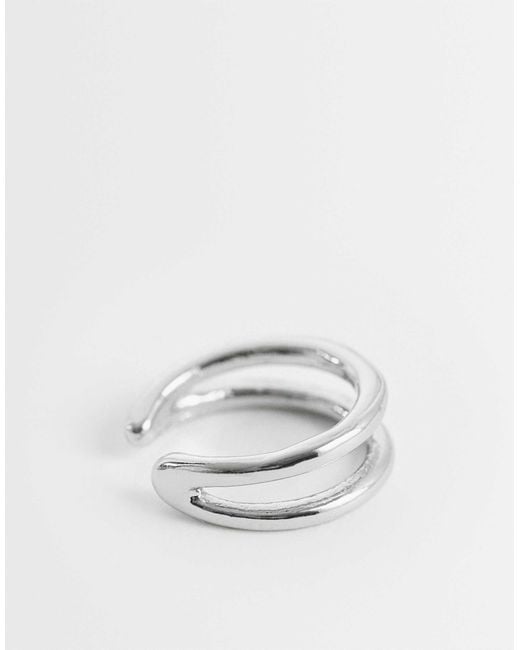 ASOS White Double Row Ear Cuff for men