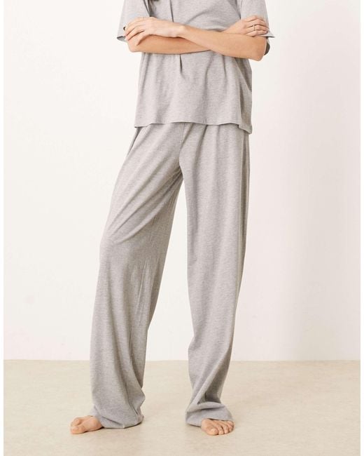 ASOS Natural Asos design tall – mix & match – pyjamahose aus baumwolle
