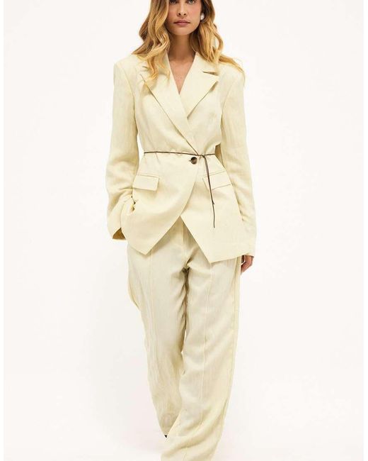 NA-KD Natural Fitted Lyocell Blend Blazer
