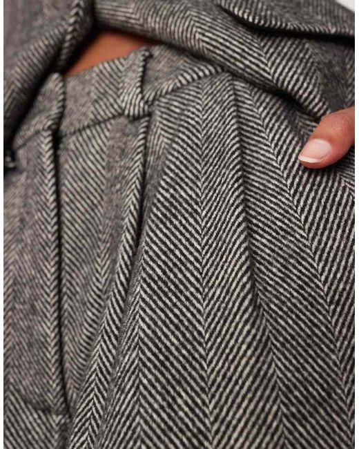 ASOS Gray Wool Blend Tailored Barrel Suit Trousers