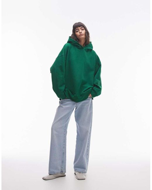 TOPSHOP Green Premium Oversized Hoodie