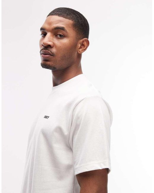 Obey Blue Heat Map Icon T-shirt With Back Print for men