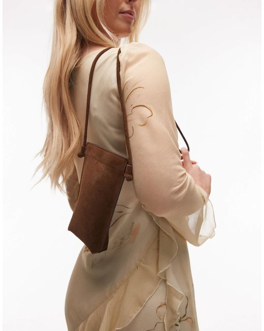 & Other Stories Natural – handytasche zum umhängen aus echtem leder