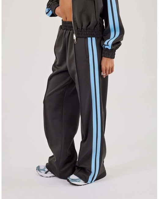 CERNUCCI Gray Taping Wide Leg Track Pant