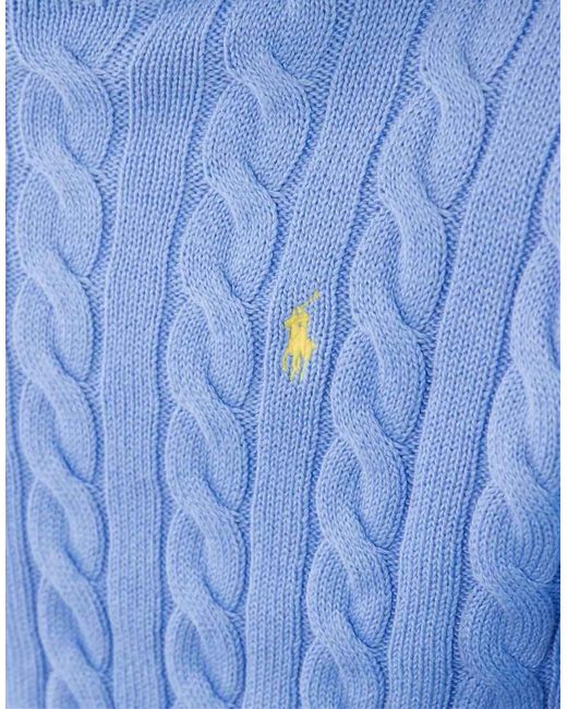 Polo Ralph Lauren Blue Icon Logo Cable Jumper for men