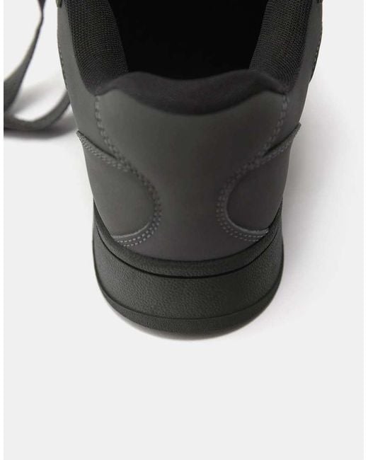Pull&Bear Black Stwd Chunky Sole Skate Trainers for men