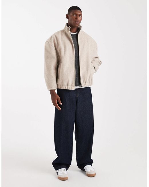 ASOS Natural Wool Look Track Jacket for men