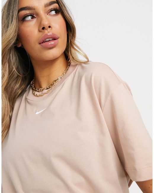 Nike Cotton Central Swoosh Oversized Light Beige T-shirt-neutral in Natural  | Lyst Australia