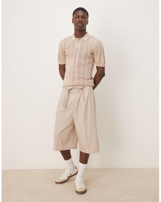 Polo texturé - taupe ASOS pour homme en coloris Natural