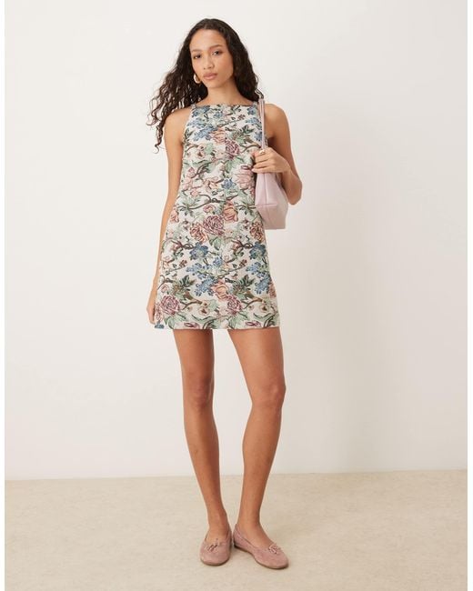 ASOS Natural Cami Mini Dress-multi