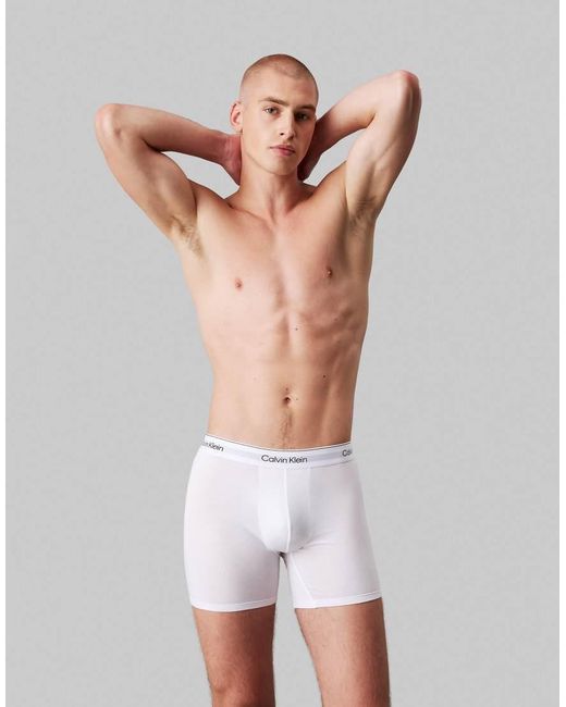 Calvin Klein White Icon Cotton Stretch 5 Pack Boxer Briefs for men