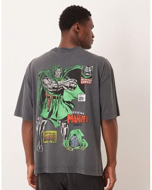 ASOS Black Oversized T-shirt With Dr Doom Print for men