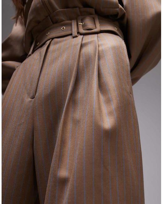 Pantalones Beis A Rayas Con Cinturón Lux De (Parte De Un Conjunto)-Neutro & Other Stories de color Brown