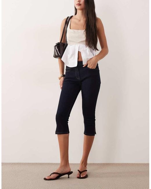 ASOS Natural Denim Super Stretch Clean Capri