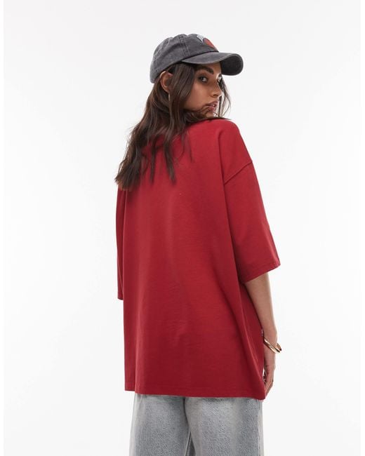 TOPSHOP Red – oversize-t-shirt