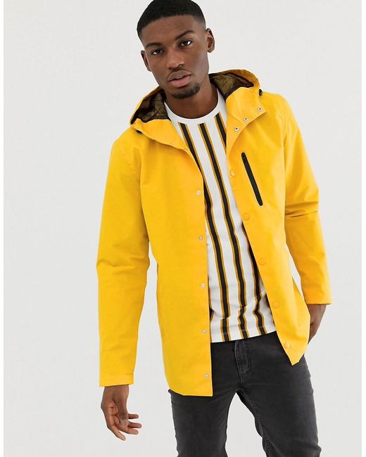Jack & Jones Core Hooded Rain Jacket in Yellow for Men | Lyst Canada