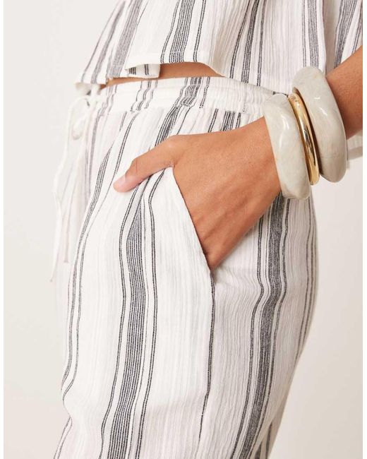 Iisla & Bird Natural Stripe Beach Loose Fit Trouser Co-ord