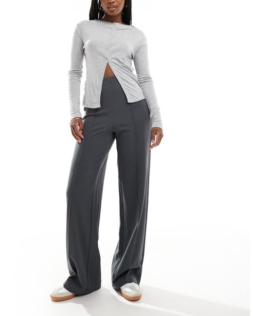 Vero Moda Blue Pleat Front Wide Leg Trousers