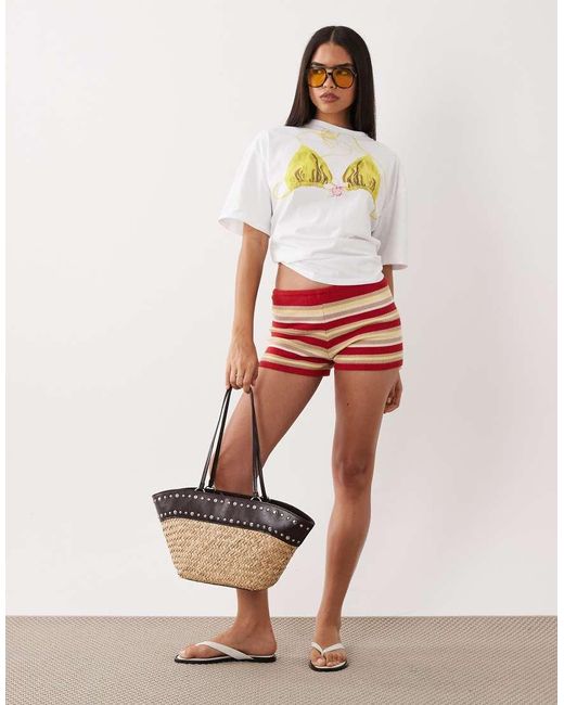 Kiwi & Co White Cotton Bikini Graphic Oversized T-Shirt