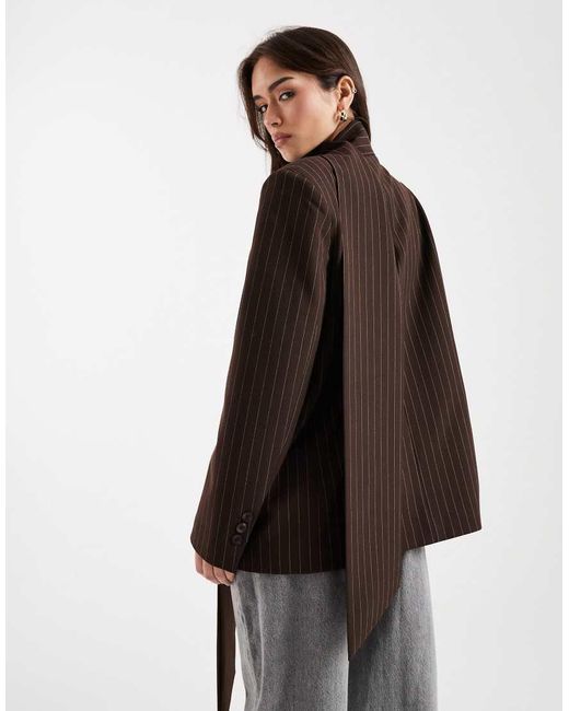 ASOS Brown Oversized Scarf Blazer