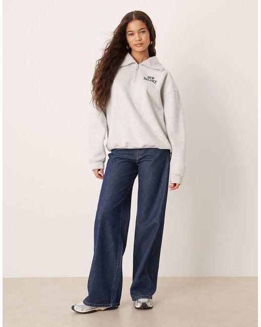 New Balance Gray Trackside Fleece Half Zip Sweatshirt