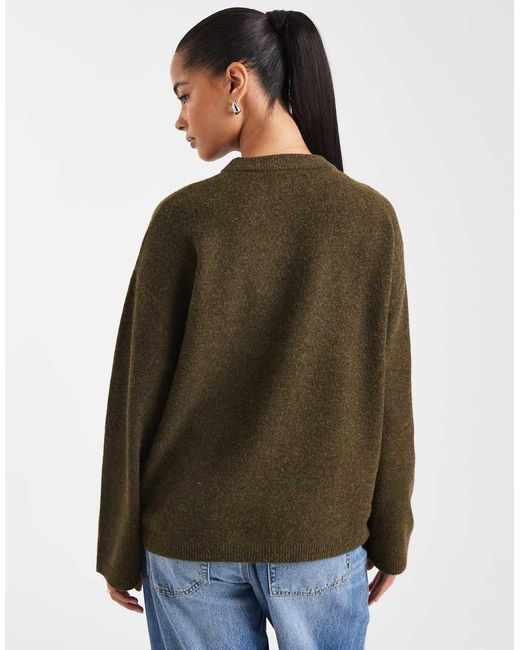 ASOS Green Relaxed Crew Neck Jumper