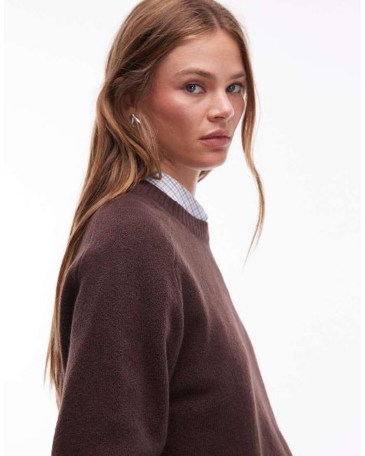 & Other Stories Purple Crew Neck Jumper With Volume Sleeves