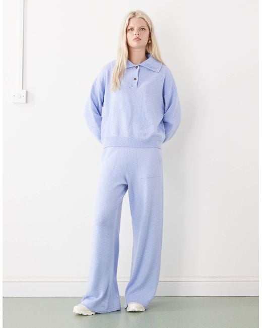 Collusion Blue – oversize-pullover aus strick