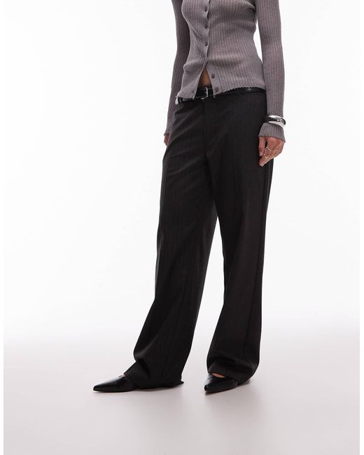 ASOS Gray Tailored Low Rise Mensy Trousers