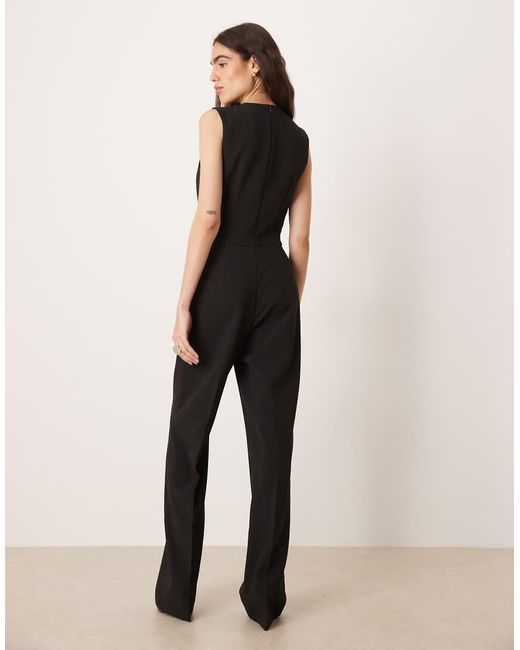 Mango Black Sleeveless Fitted Jumpsuit