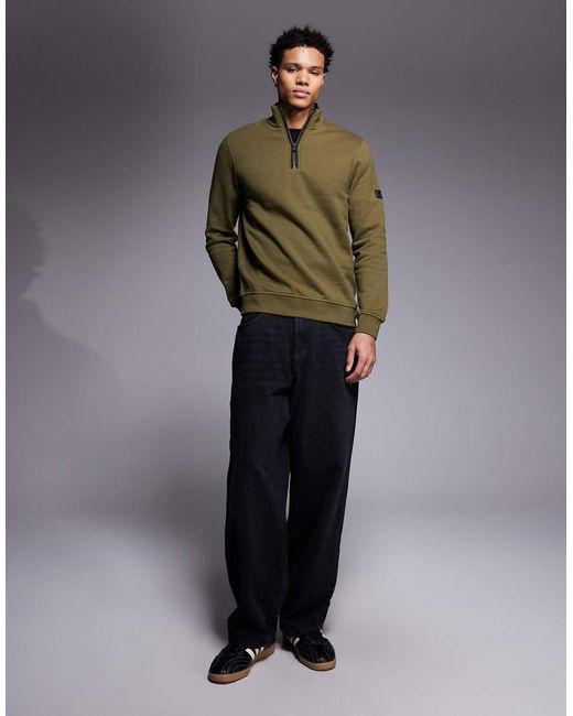 Barbour Green Rufforth Half Zip Sweatshirt for men