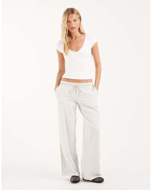 Hollister White Cosy Wide Leg Trousers
