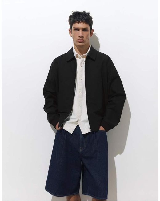 Giacca Nera A Coste di Pull&Bear in Blue da Uomo