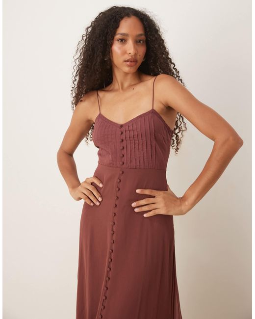 ASOS Multicolor Cami Tiered Frill Buttoned Down Maxi Dress