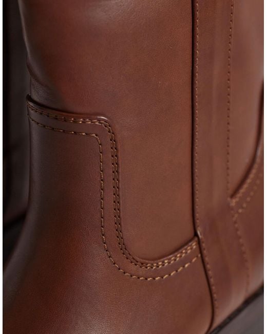 ASOS Brown Cherry Pull On Trucker Boots