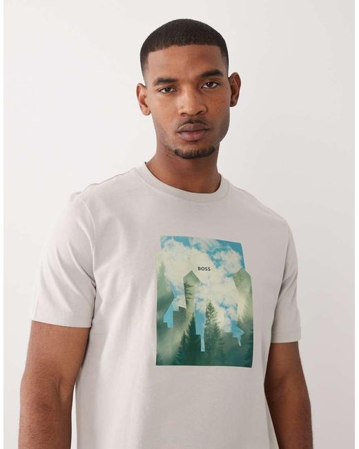 Boss Multicolor Cover Chest Print T-shirt for men