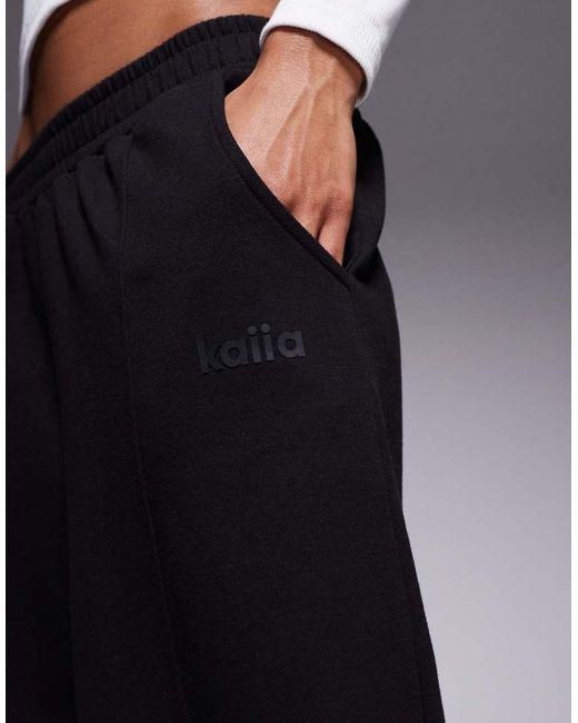 Kaiia Blue Exclusive Cotton Rich Seam Detail Barrel Leg Trackies