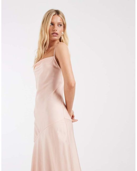 & Other Stories Pink Maxi Cami Slip Dress With Low Back