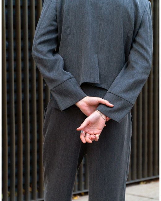 X isaac hudson - blazer court d'ensemble coupe carrée à double boutonnage Labelrail pour homme en coloris Black