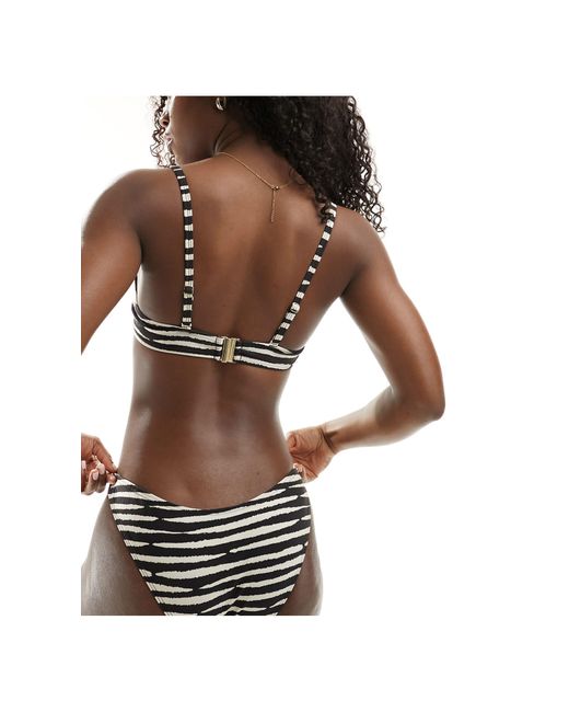 New Look Black – bikini mit balconette-körbchen und zebramuster