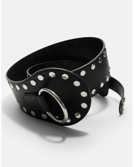 Ceinture cloutée large Stradivarius en coloris Blue