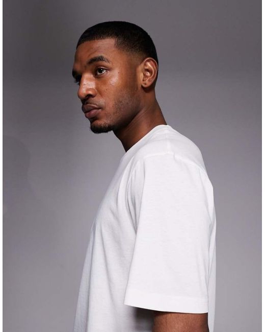 HUGO White Chest Label Logo T-Shirt for men