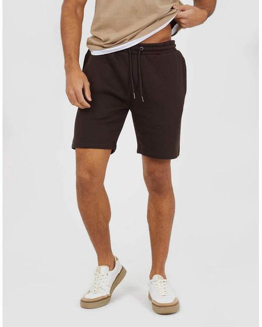 Brave Soul Black Basic Fleece Shorts for men