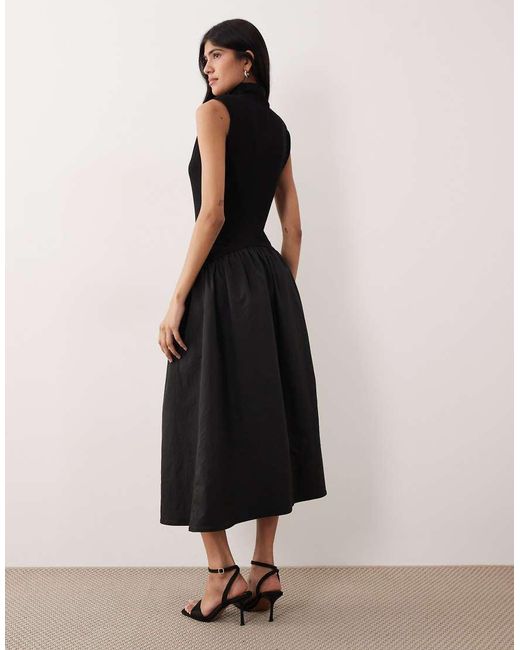 Pretty Lavish Black Dropped Waist Sleeveless Midaxi Dress