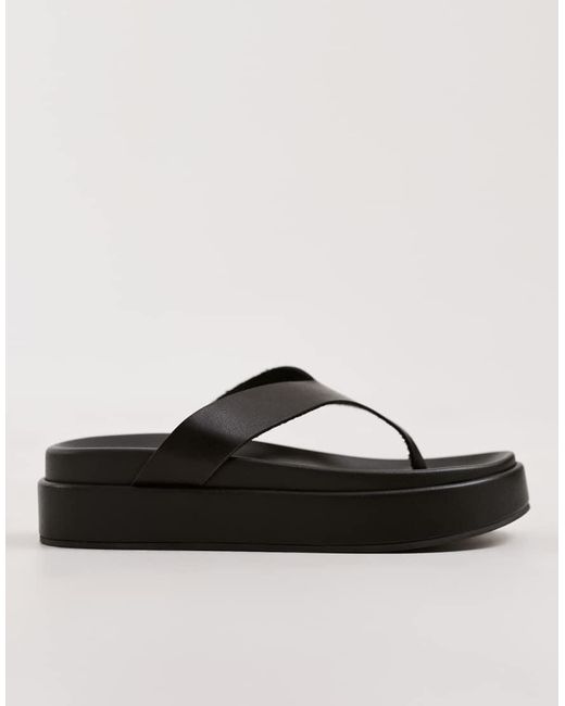 Tony Bianco Brown Jetta Toe Thong Flatform Sandals