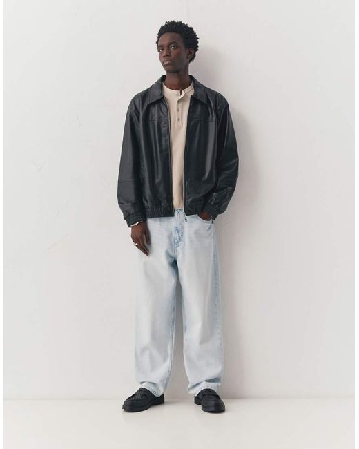 Pull&Bear Blue Baggy Jeans for men