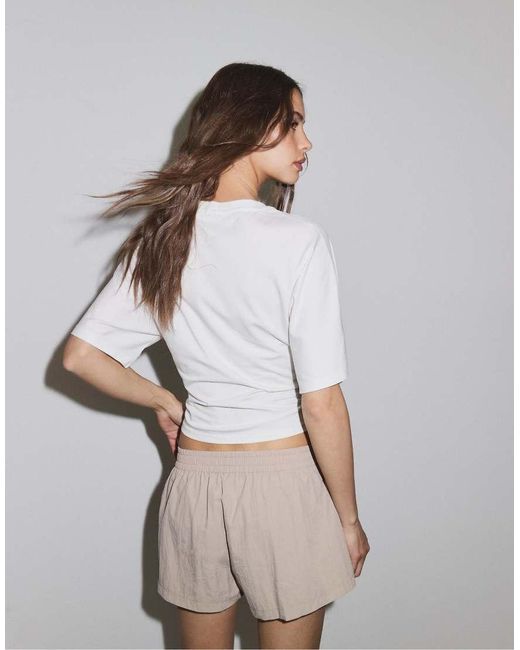 Stradivarius Brown Technical Mini Shorts
