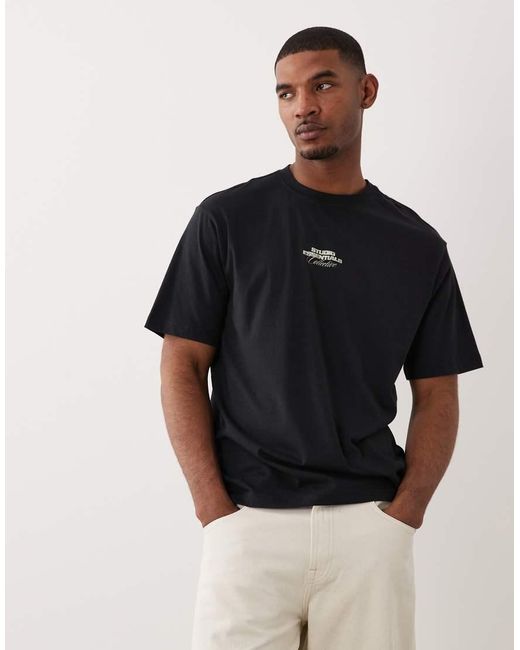 Only & Sons Black Oversized T-shirt With Studio Essentials Back Print for men
