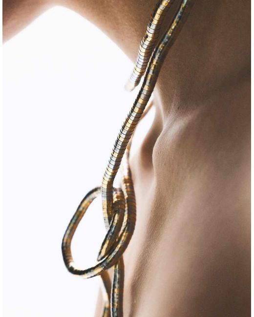 Pull&Bear White Bendable Metallic Necklace
